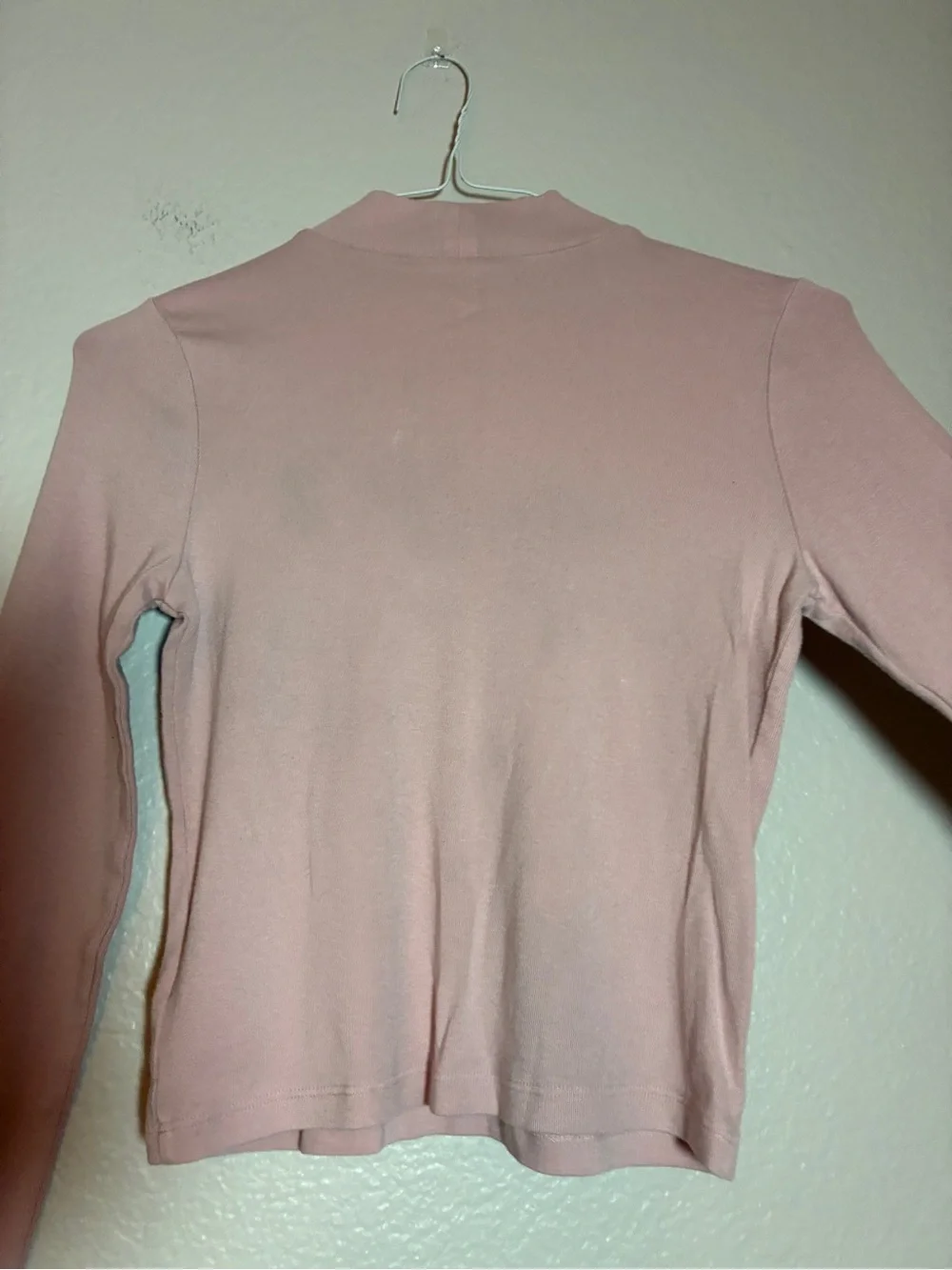 Gap Kids Dusty Pink Crop Turtleneck Long Sleeve Size L 10 Fitted Ribbed Casual